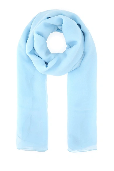 Alberta Ferretti Plain Foulard In Blue