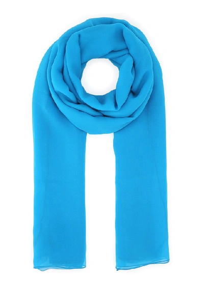 Alberta Ferretti Chiffon Stole In Blue