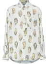 BURBERRY OYSTER-PRINT PEARL-EMBELLISHED SHIRT