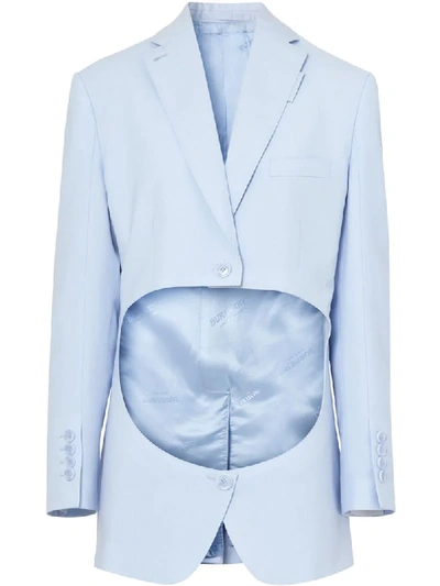 Burberry Cut-out Blazer In Blue