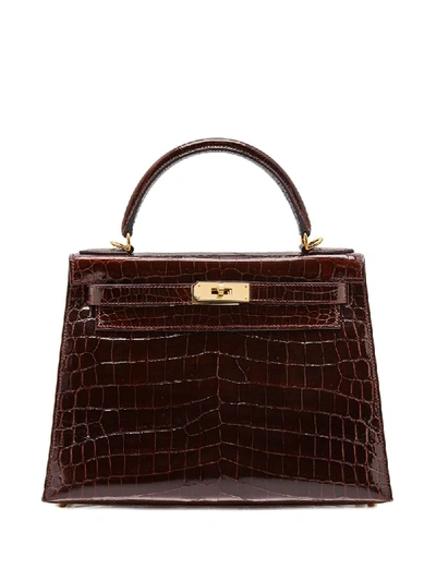 Pre-owned Hermes 2015  Kelly Sellier Handtasche, 28cm In Brown