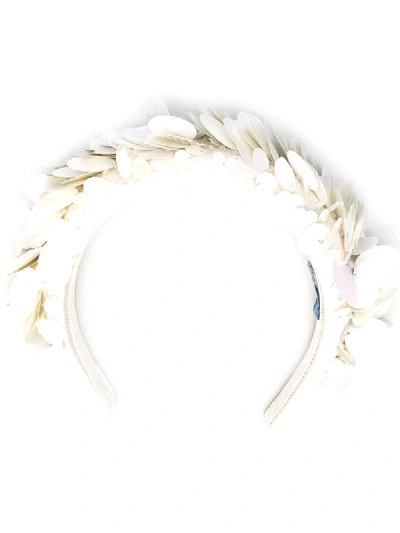 Prada Sequin-embellished Headband In White
