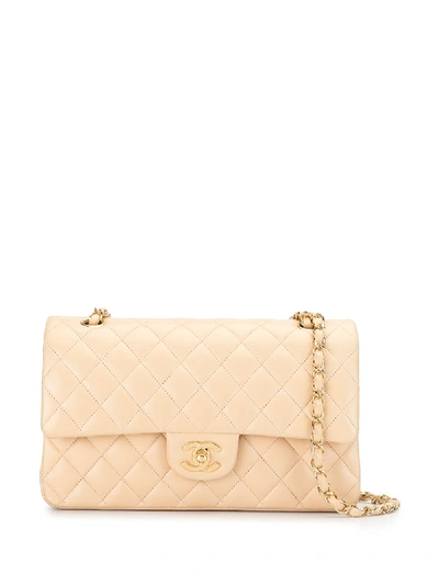 Pre-owned Chanel 2010 Double Flap Shoulder Bag In Neutrals