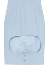 Shop Burberry Front Cut-out Pencil Skirt In Blue