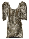 ALESSANDRA RICH ALESSANDRA RICH PUFF SLEEVE LEOPARD PRINT DRESS