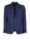 Tagliatore Single-breasted Virgin Wool-blend Blazer In Blue