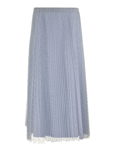 Red Valentino Point D'esprit Tulle Skirt In Light Grey