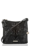 Brahmin Katie Croc Embossed Leather Crossbody Bag In Black,gold