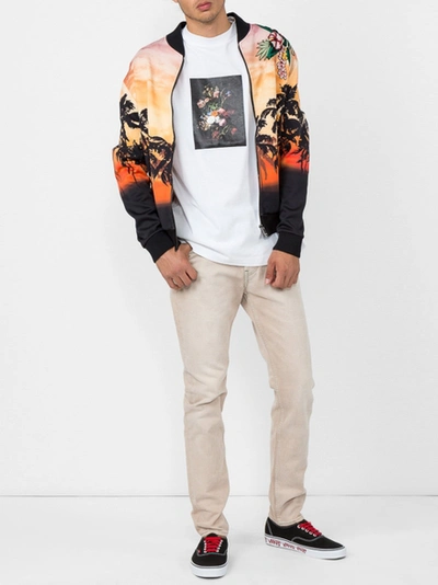 Valentino Palm-tree Print Cotton-jersey Bomber Jacket In Multi