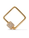 AS29 18KT YELLOW GOLD DIAMOND SMALL SQUARE CARABINER