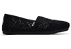 TOMS SCHWARZE FLORAL LACE CLASSICS FUR DAMEN - GRÖSSE EU 35.5 ESPADRILLES BLACK,889556802784