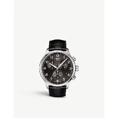 Tissot T1166171605700 Chrono Xl Classic Stainless Steel And Crocodile-embossed Leather Strap Watch