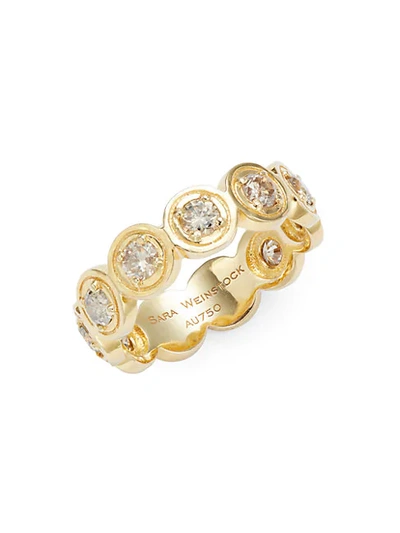 Sara Weinstock Round Bezel 18k Yellow Gold & Diamond Ring