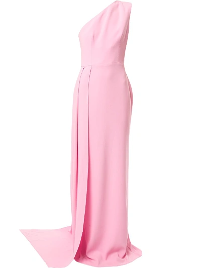 Alex Perry Gray Asymmetrical Gown In Pink