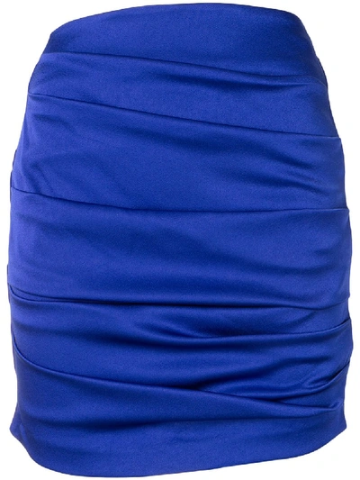 Alex Perry Turner Draped Mini Skirt In Blue