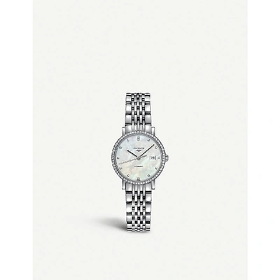 Longines Womens Silver L4.310.0.87.6 Elegant Collection Diamond And Stainless Steel Watch