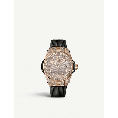 Hublot 465.ox.9010.rx.1604 Big Bang One Click Diamond, 18ct Gold And Rubber Watch