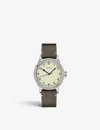 LONGINES L2.819.4.93.2 HERITAGE MILITARY STAINLESS STEEL AND LEATHER WATCH,757-10001-L28194932