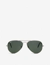 Ray Ban Ray-ban Mens Black Original Aviator Gunmetal-frame Sunglasses Rb3025 58