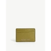 Michael Michael Kors Jet Set Leather Card Holder In Green