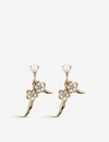 Shaun Leane Cherry Blossom Yellow Gold-plated Vermeil Silver And Diamond Drop Earrings