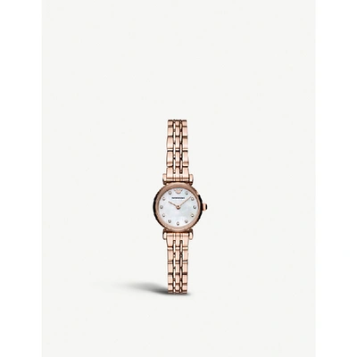 Emporio Armani Ar11203 Gianni T-bar Rose Gold-toned Stainless Steel And Mother-of-pearl Watch