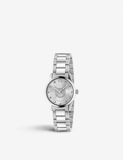 Gucci 银色 G-timeless Feline 手表 In Silver