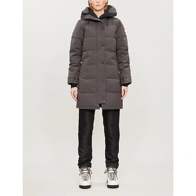 Canada Goose Shelburne Shell And Down Parka Coat In Graphite - Graphite