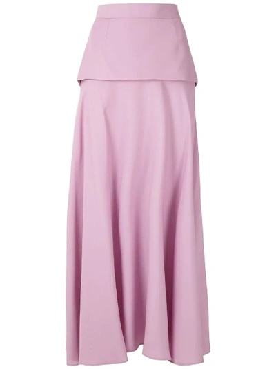 Reinaldo Lourenço Layered Midi Skirt In Pink