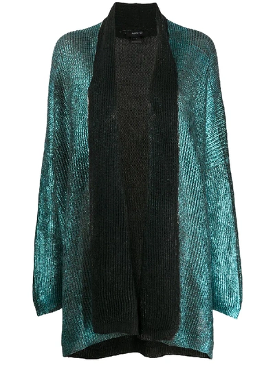 Avant Toi Shawl-lapel Metallic Cardigan In Green