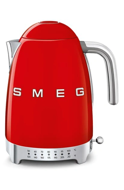 Smeg '50s Retro Style Variable Temperature Electric Kettle In Red