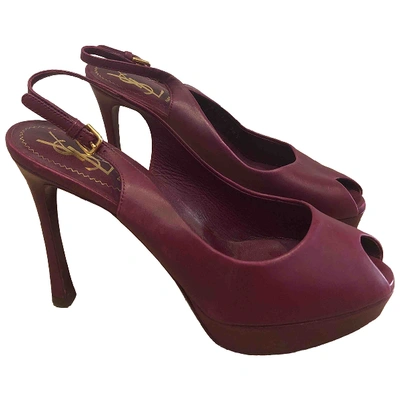 Pre-owned Saint Laurent Leather Heels In Purple