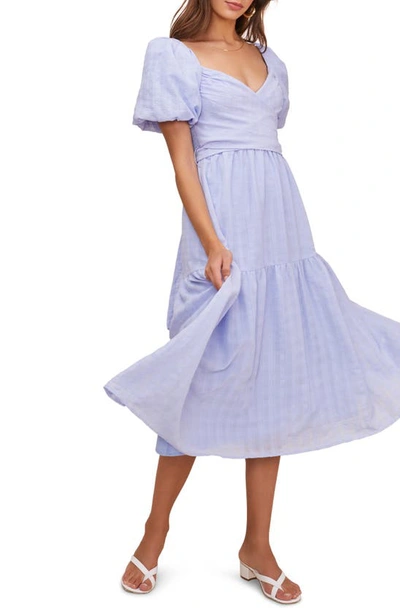 Astr Sonnet Tie Back Midi Dress In Periwinkle