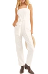 Free People Go West Utility Jumpsuit In Zinc White