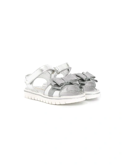 Montelpare Tradition Kids' Bow Detail Sandals In Metallic
