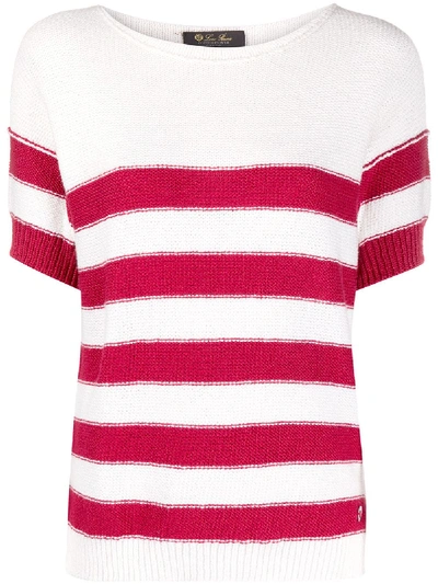 Loro Piana Striped Knitted T-shirt In White