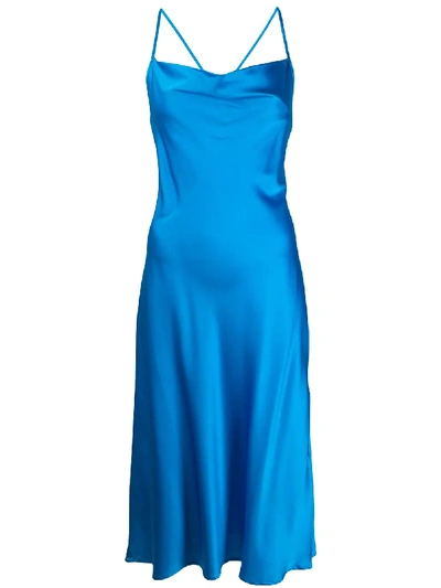 Andamane Midi Slip Dress In Blue