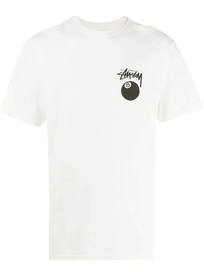 Stussy Lucky Eight Crew Neck T-shirt In Neutrals