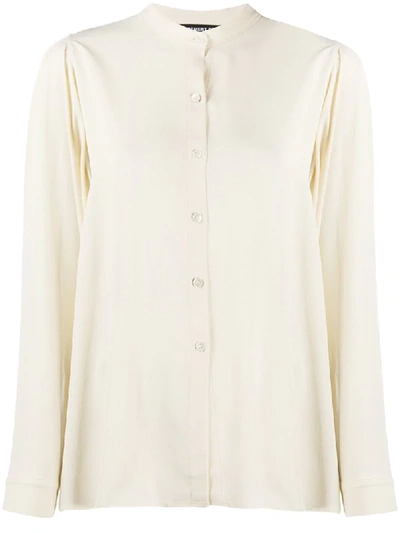 Department Five Long Sleeve Mandarin Collar Shirt In Yellow