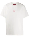 424 Embroidered Logo Crew Neck T-shirt In White