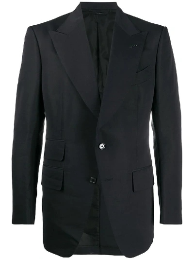 Tom Ford Single Breasted Blazer In Blue