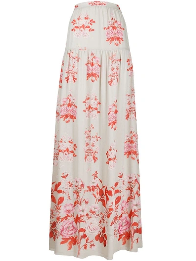 Giambattista Valli Floral-print Maxi Skirt In Grey