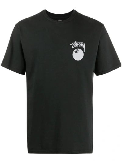 Stussy Lucky Eight Crew Neck T-shirt In Black