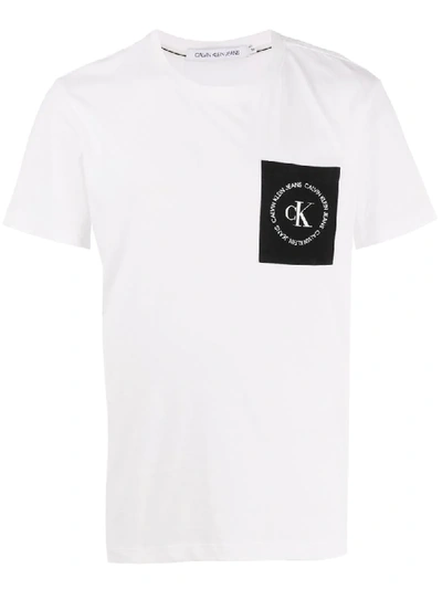 Calvin Klein Jeans Est.1978 Patch-pocket Crew Neck T-shirt In White