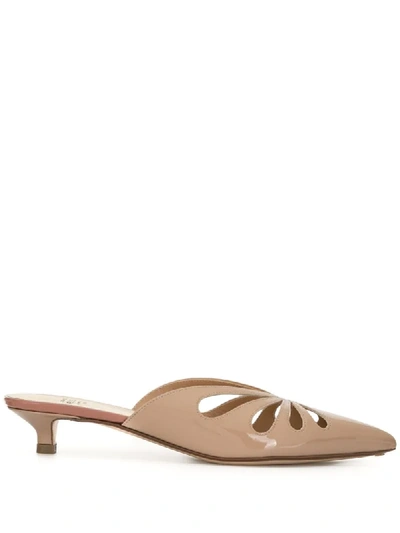 Francesco Russo 30mm Cut Out Mules In Pink
