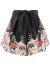 ZIMMERMANN BELTED FLORAL-PRINT SHORTS