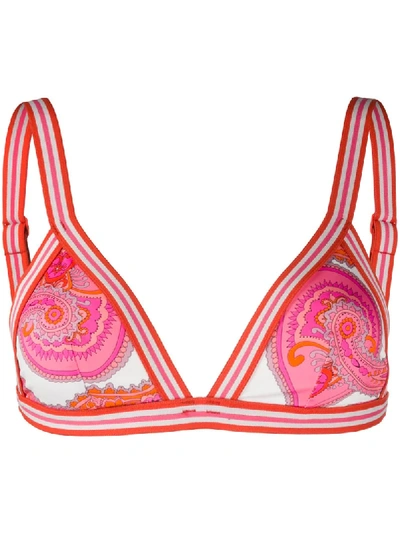 Zimmermann Paisley-print Triangle Bikini Top In Orange