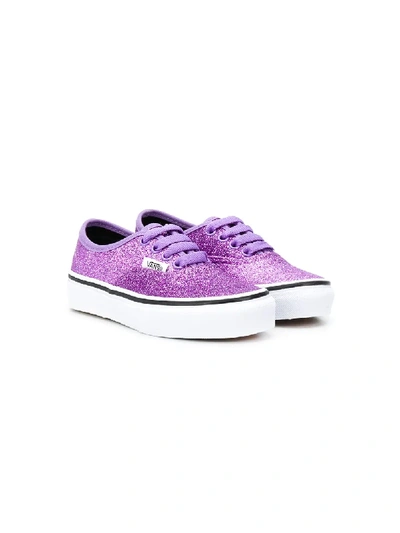 Vans Kids' Glittery Lace Up Trainers In Purple