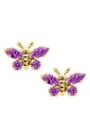 MIGNONETTE MIGNONETTE BUTTERFLY BIRTHSTONE GOLD EARRINGS,GE47202ND-D