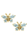 MIGNONETTE BUTTERFLY BIRTHSTONE GOLD EARRINGS,GE47212ND-D